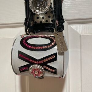 RoadFair limited Silver and Pink Mini Bag with Swarovski Crystals